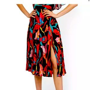 Floral print pleated skirt